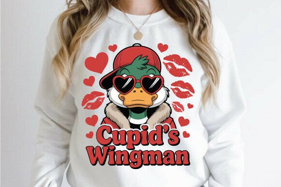 Cupid’s Wingman Valentine Duck SVG PNG
