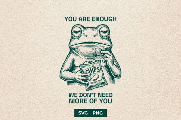 Funny Frog with Chips SVG for Crafts and Graphics