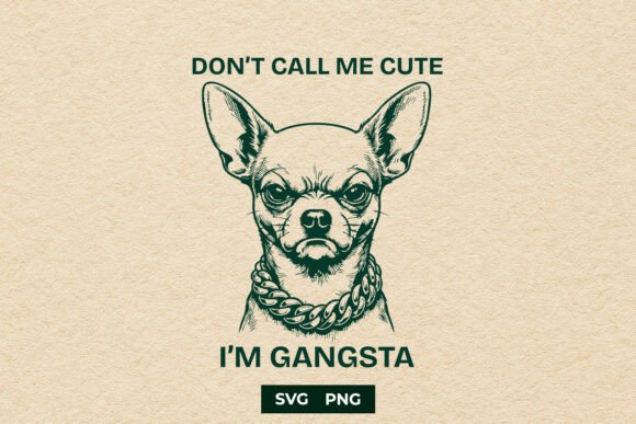 Funny Gangsta Chihuahua Dog SVG Design for Crafts and Graphics