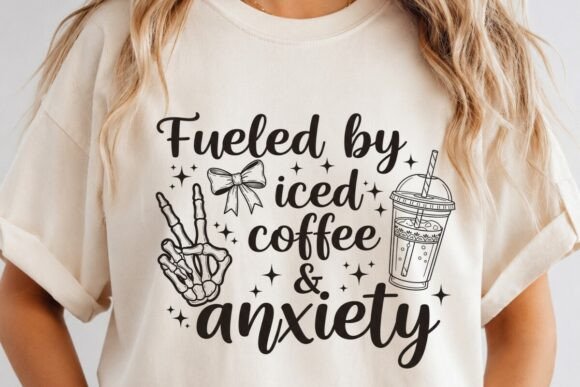 Funny Iced Coffee Humor SVG PNG Art for Graphics and Crafts