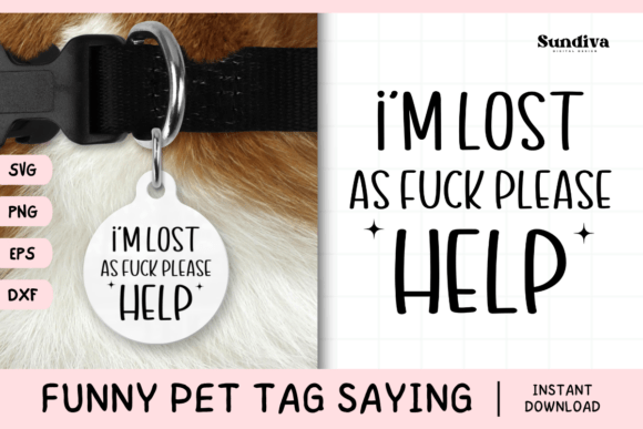 Funny Pet Tag Saying SVG 12 for Crafts and Graphics
