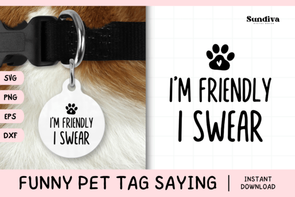 Funny Pet Tag Saying SVG 14 for Crafts and Graphics