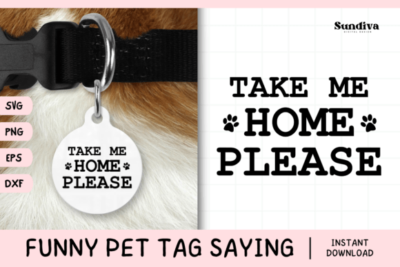 Funny Pet Tag Saying SVG 2 for Crafts and Graphics