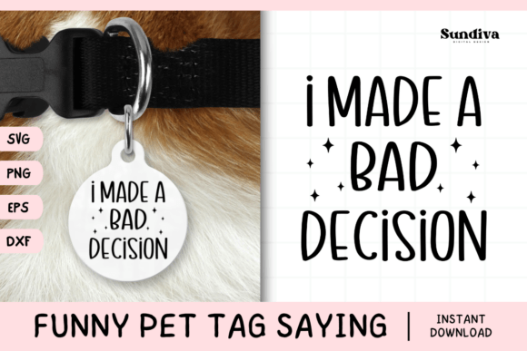 Funny Pet Tag Saying SVG 33 for Crafts and Graphics