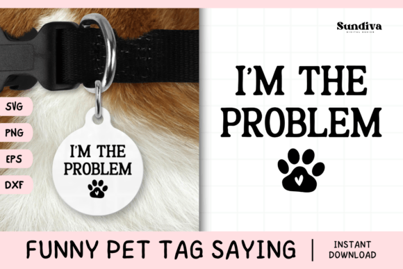 Funny Pet Tag Saying SVG 9 for Crafts and Graphics