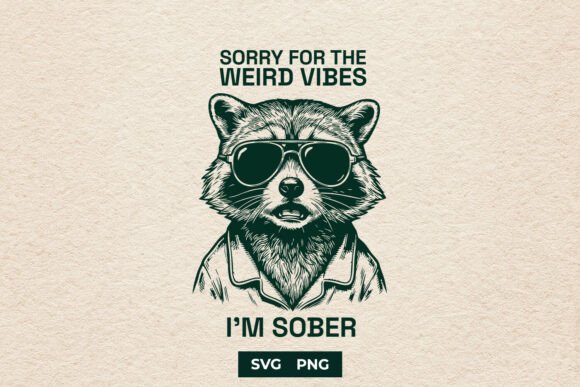 Funny Weird Vibes Raccoon SVG Design for Crafts and Graphics